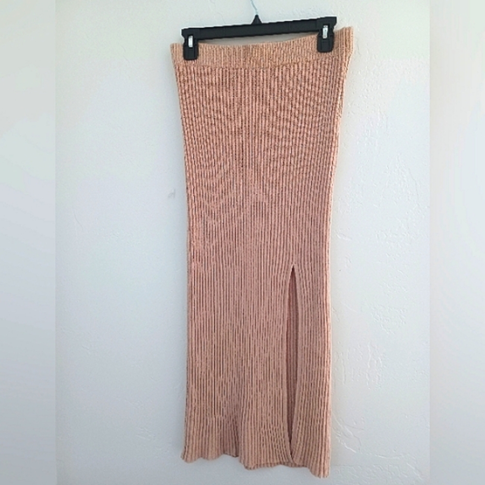 Cotton On Blush Pink Women's Ribbed Maxi Skirt X-Large - Picture 3 of 10